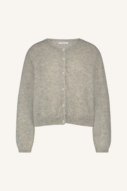 Dam Cardigan Tidlös Akryl Melee Natur-6