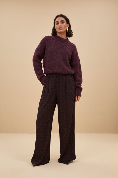 Dam Stickad Tröja Utbredd Högkvalitativ Bomull-4