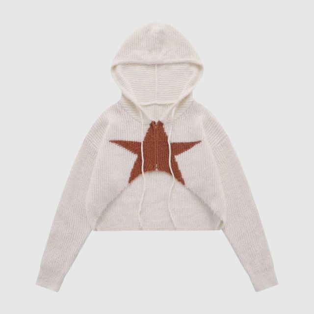 Dam Knickhoodie Kort Passform Stjärnmönster Polyester 2