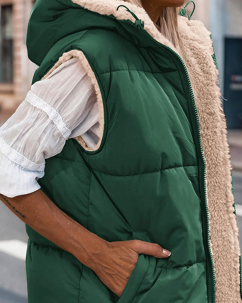 Herr Vinterjacka Padded Casual Bomullsblandning med Huva-2