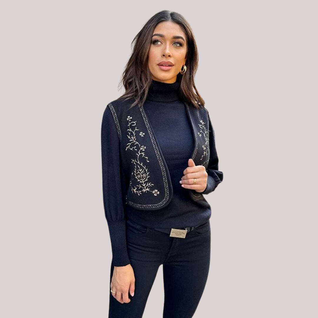 Herr Gilet Med Broderi Av Polyester-5
