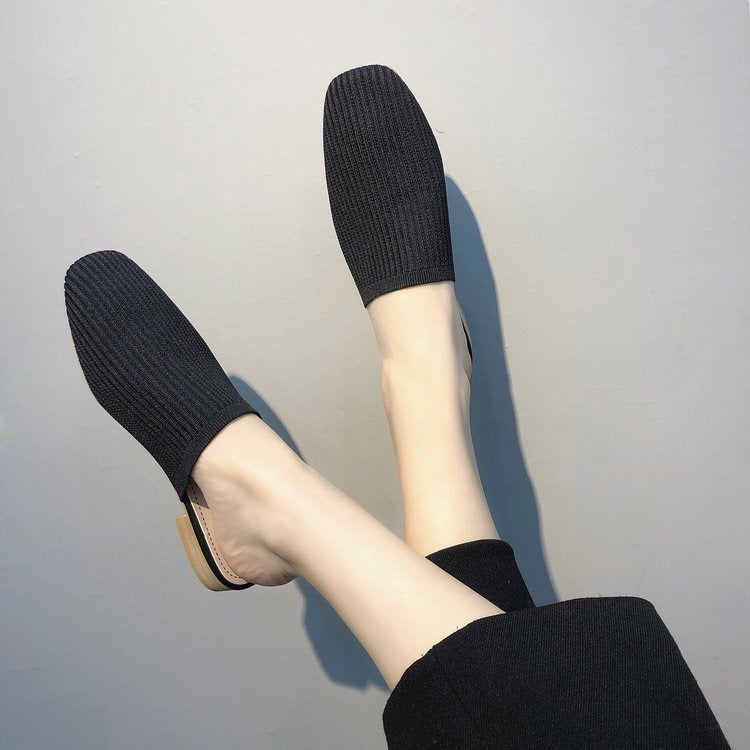 Dam Sandaler Platta Tåformade i Nät och Gummi-5