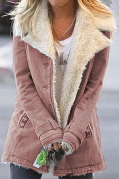 Variant image for Dam Fleecejacka Klassisk Knappstängning Mjuk Fleece-1