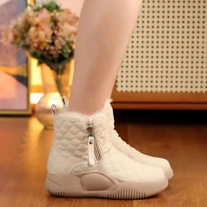 Dam Stövlar Korta Gummistövlar med Sidokedja och Plyschinredning 4