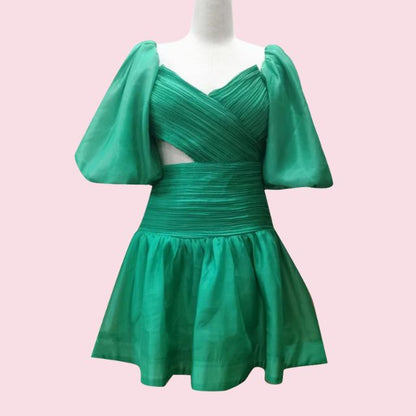 Variant image for Dam Miniklänning Puffärmar Organza Elegant Silhuett-21