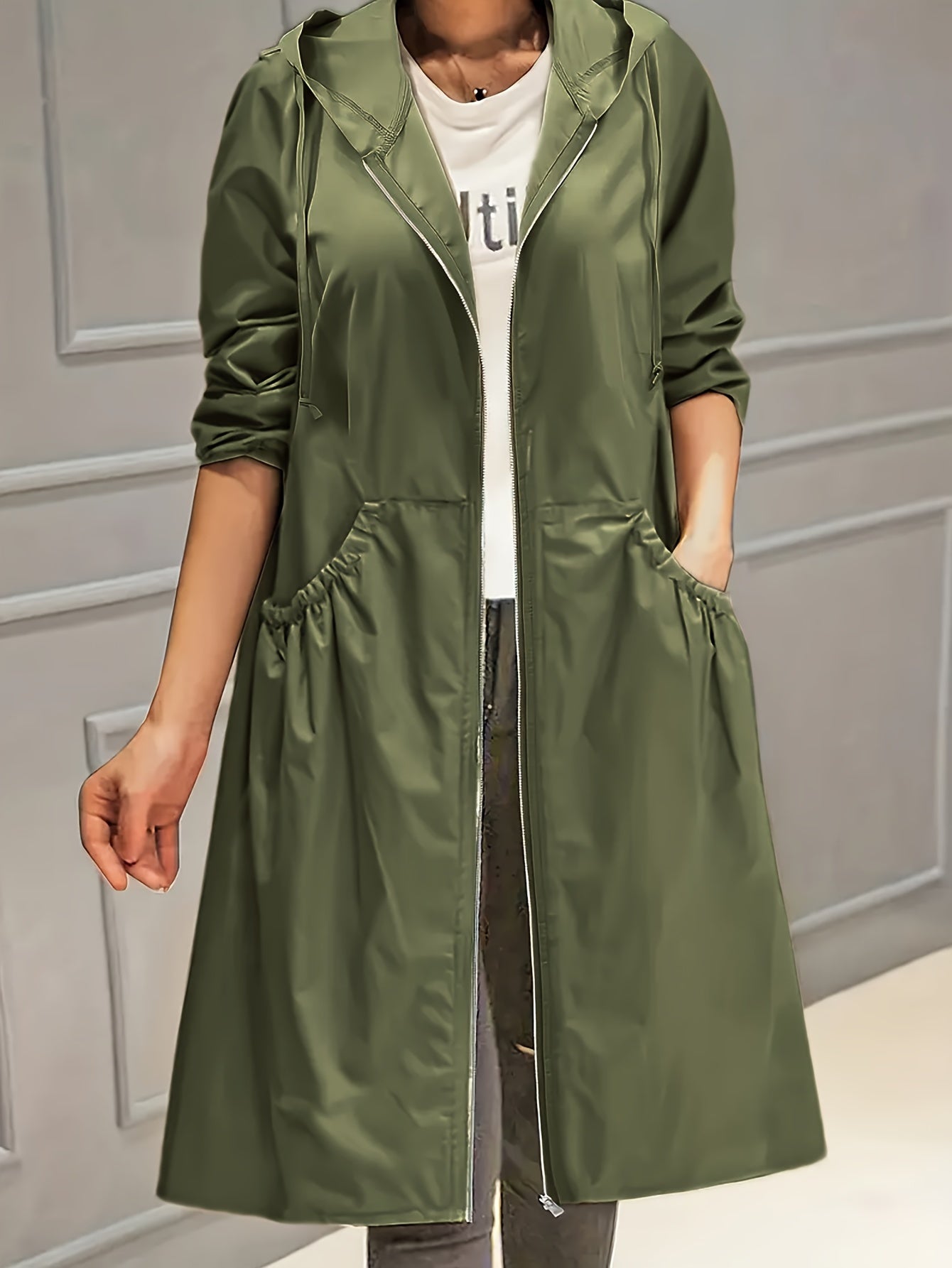 Variant image for Dam Trenchcoat Lång Vintage Högkvalitativt Tyg-7