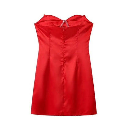 Dam Miniklänning Med Slinga Front Polyester Elegant Smal Silhuett-5