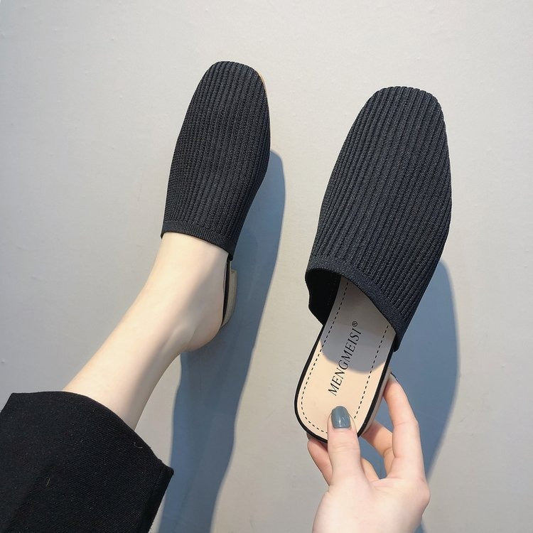 Dam Sandaler Platta Tåformade i Nät och Gummi-6