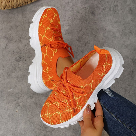 Dam Sneakers Casual Andningsbar Mesh Komfortabel Design-1