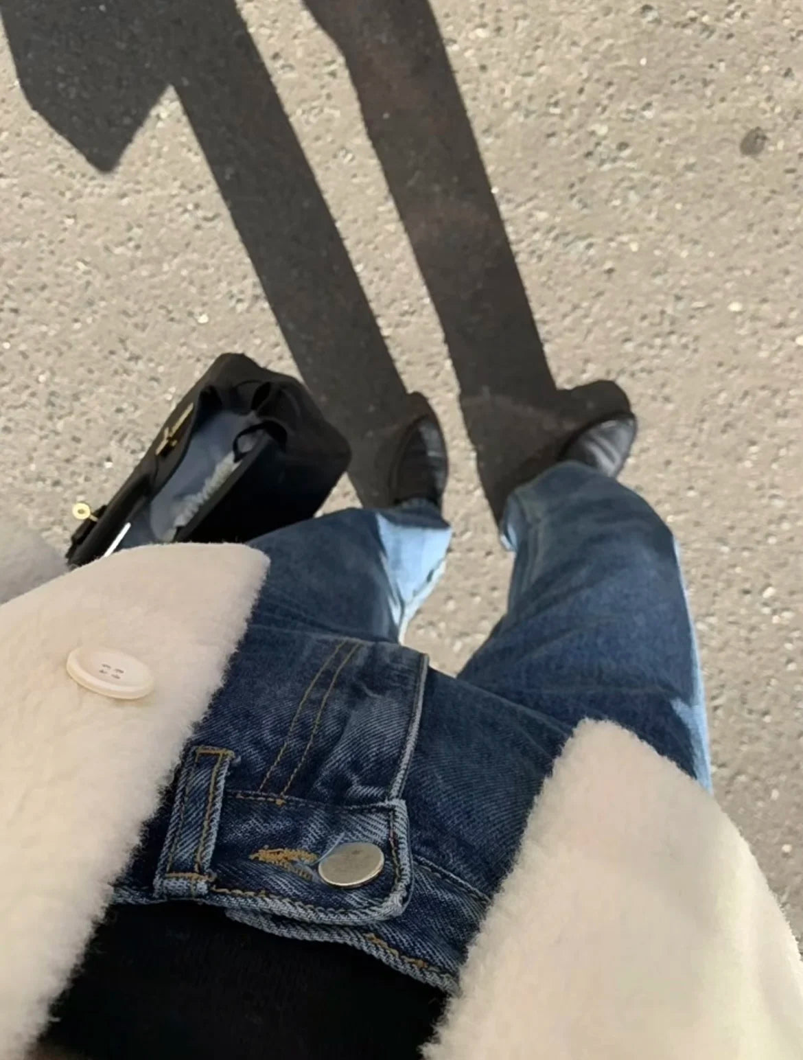 Lång Vinterrock Dam Elegant Polyester och Bomull-5