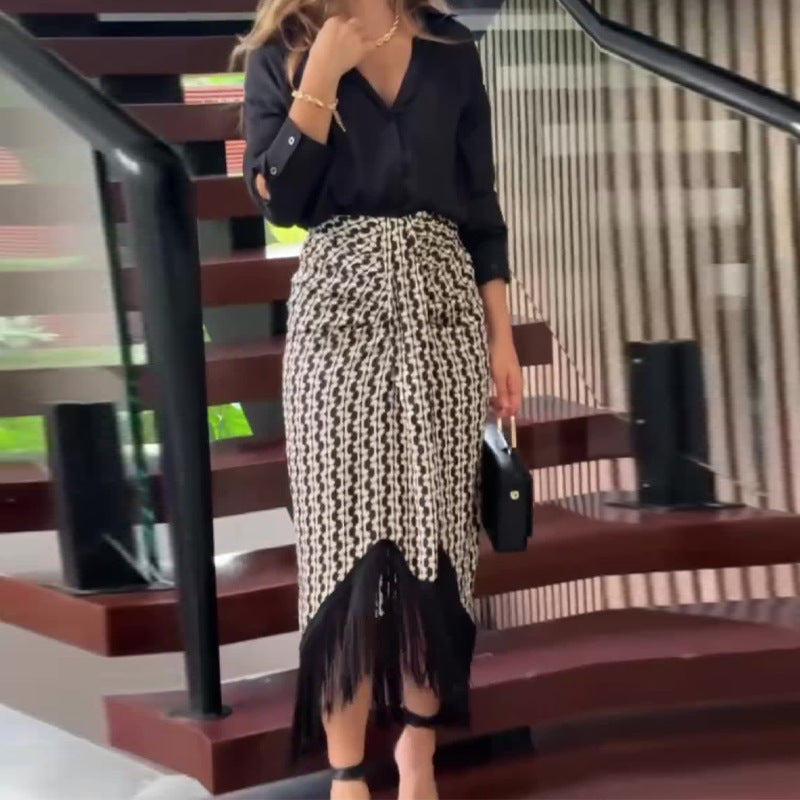 Dam Långklänning Elegant Långärmad Polyester-4