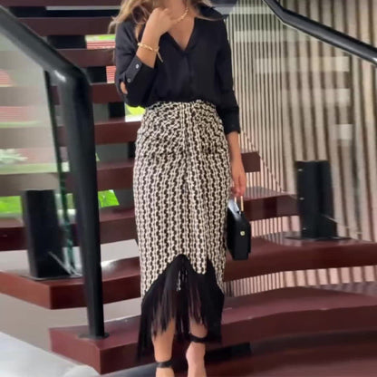 Dam Långklänning Elegant Långärmad Polyester-4