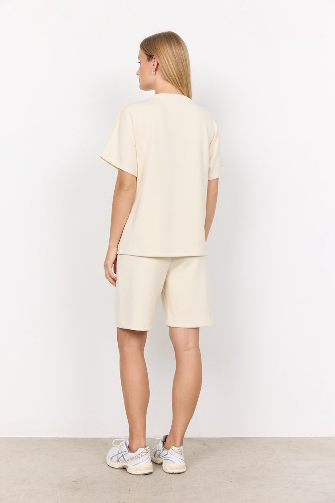 Dam T-shirt Överdimensionerad Modalblandning med Rund Halsringning-5