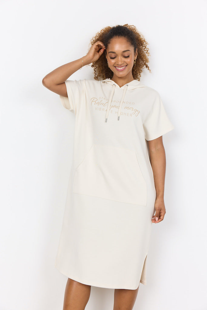 Dam Sweatklänning Med Huva Modal Polyester-3