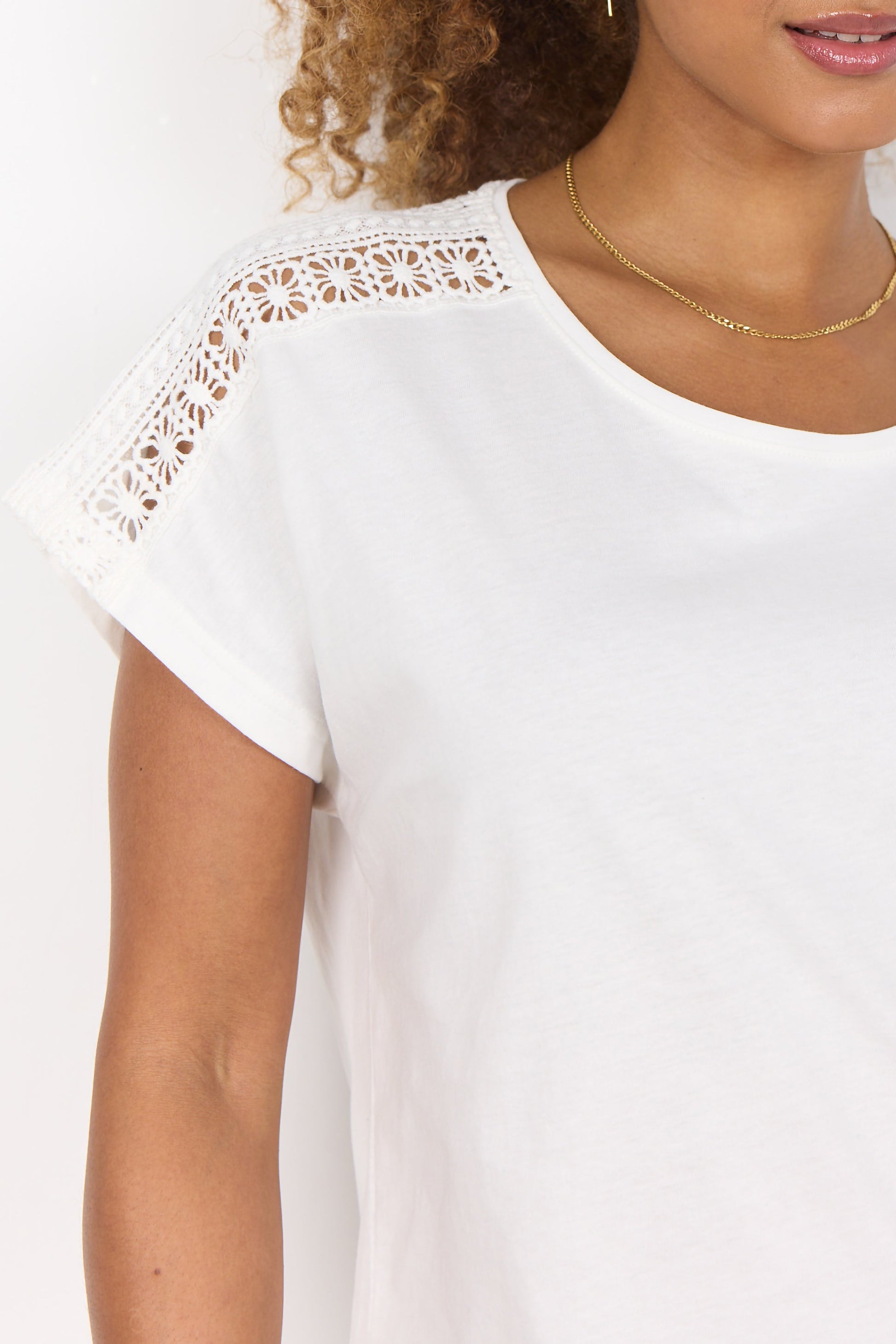 Dam T-shirt Broderad Ekologisk Bomull Normal Passform-4