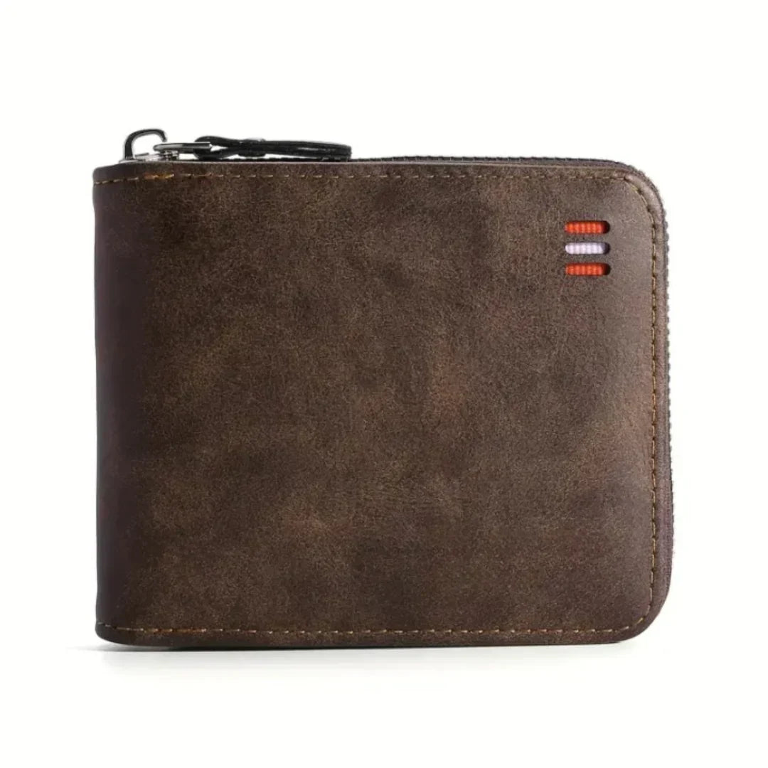 Dam Vintage Kort Dragkedja PU-Läder-6