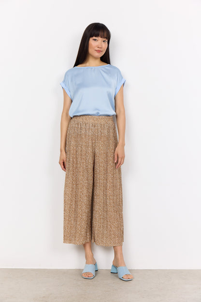 Snygga Byxor Dam med Djurtryck Lätt Återvunnen Polyester Breda Ben-3