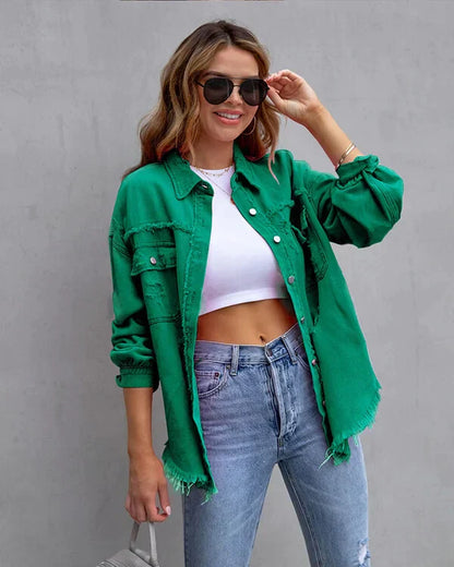 Variant image for Dam Jeansjacka Trendig Andningsbar Denim-26