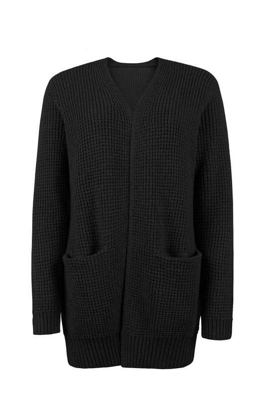 Dam V-ringad Kofta Trendig Mjuk Material-1
