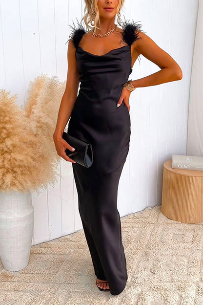 Damklänning Rygglös Fodral Bomull Polyester-1