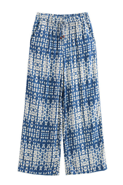 Variant image for Dam Byxor Elastisk Midjeband Snygga Bred Ben Mönstrade-1