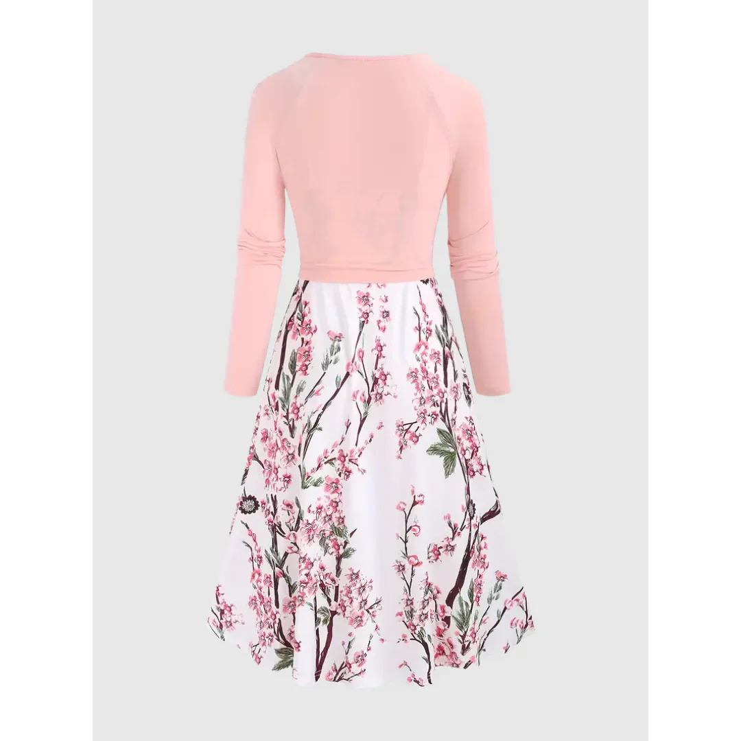 Dam Casual Outfit Set Blommigt Polyester-3