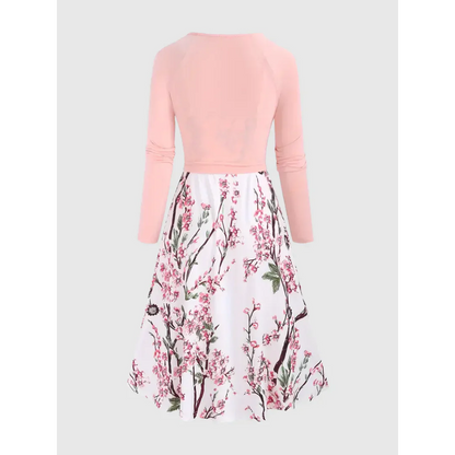 Dam Casual Outfit Set Blommigt Polyester-3