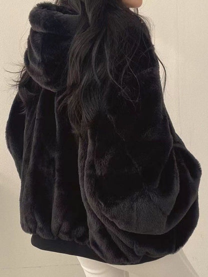 Damer Fleece Hoodie Vändbar Design Mjuk Polyester 4