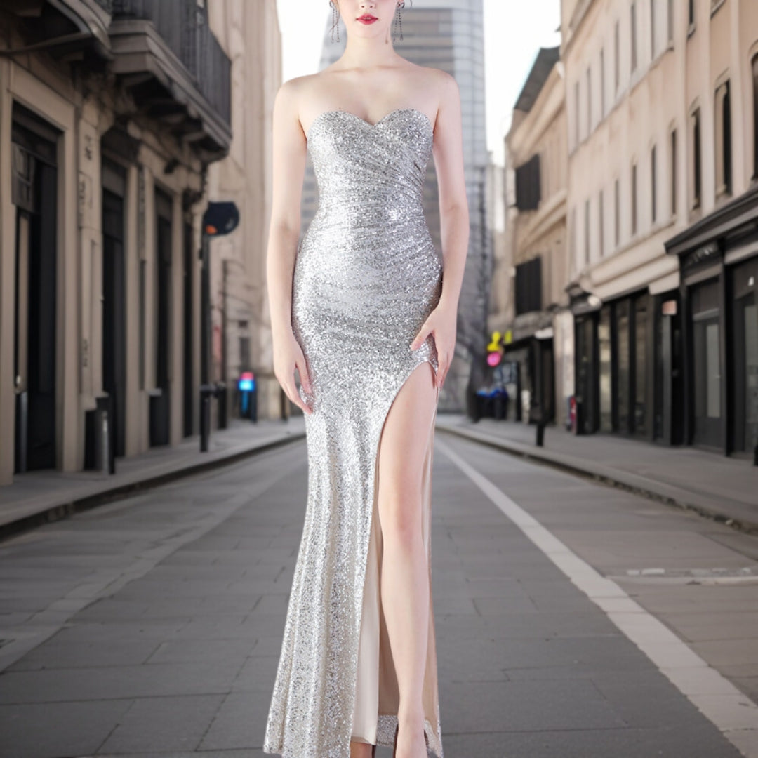 Variant image for Dam Aftonklänning Lång Glänsande Design Högkvalitativa Tyger-1