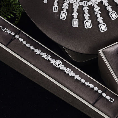 Kvinnors Smyckeset Halsband Örhängen Armband Ring i Koppar med Zirkonium-2