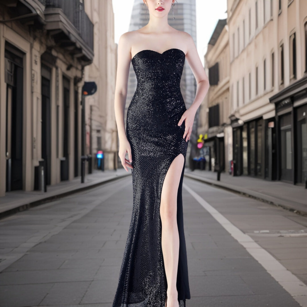 Variant image for Dam Aftonklänning Lång Glänsande Design Högkvalitativa Tyger-11