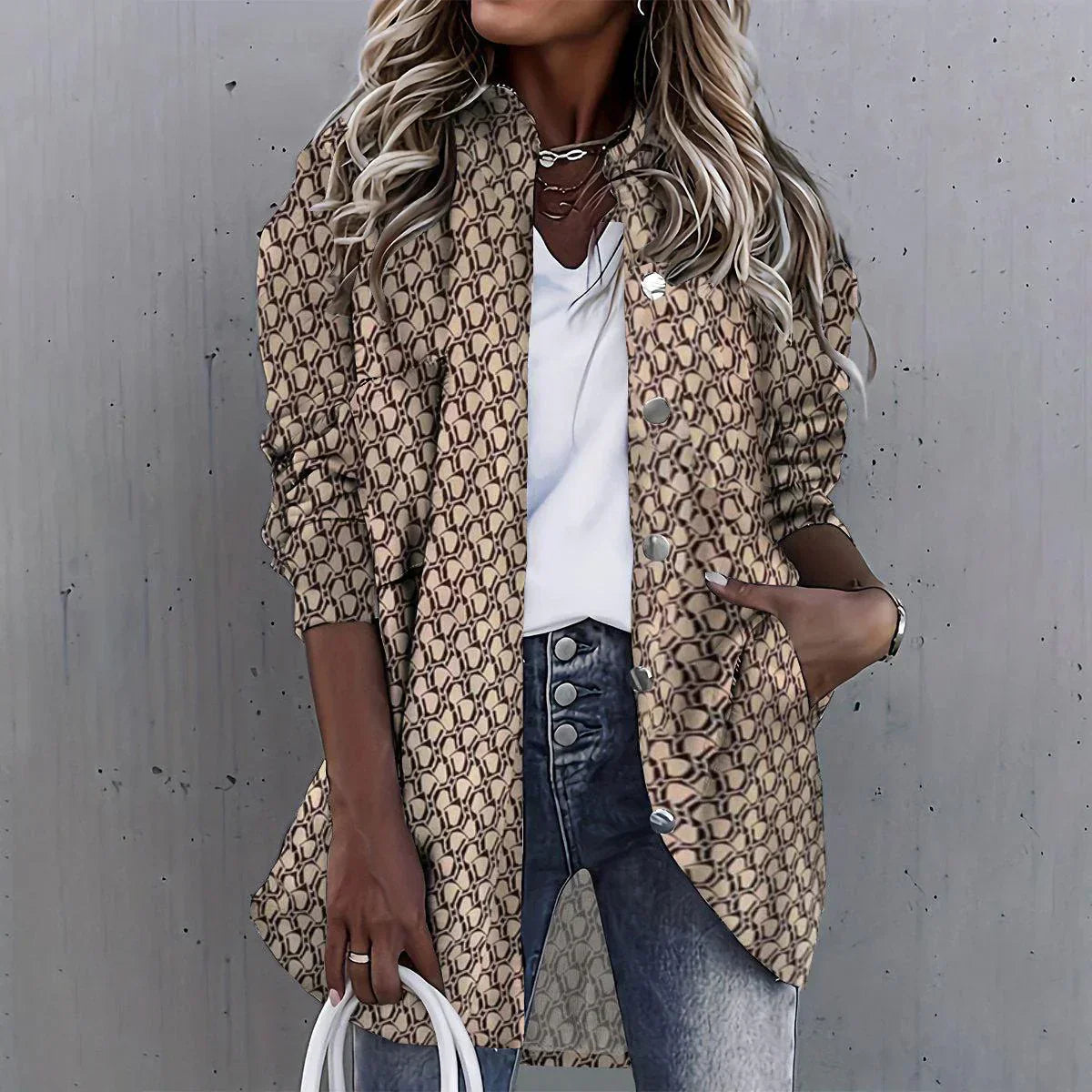 Dam Yttre Kläder Urban Stil Hållbar Material-2