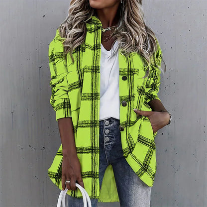 Lång Jacka Dam Neonkaro Design Polyester För Vardag Och Fest-2