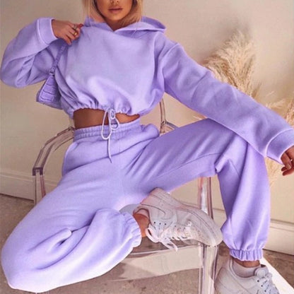 Variant image for Dam Träningsdräkt Långärmad Hoodie Polyester Tryckbyxor-36