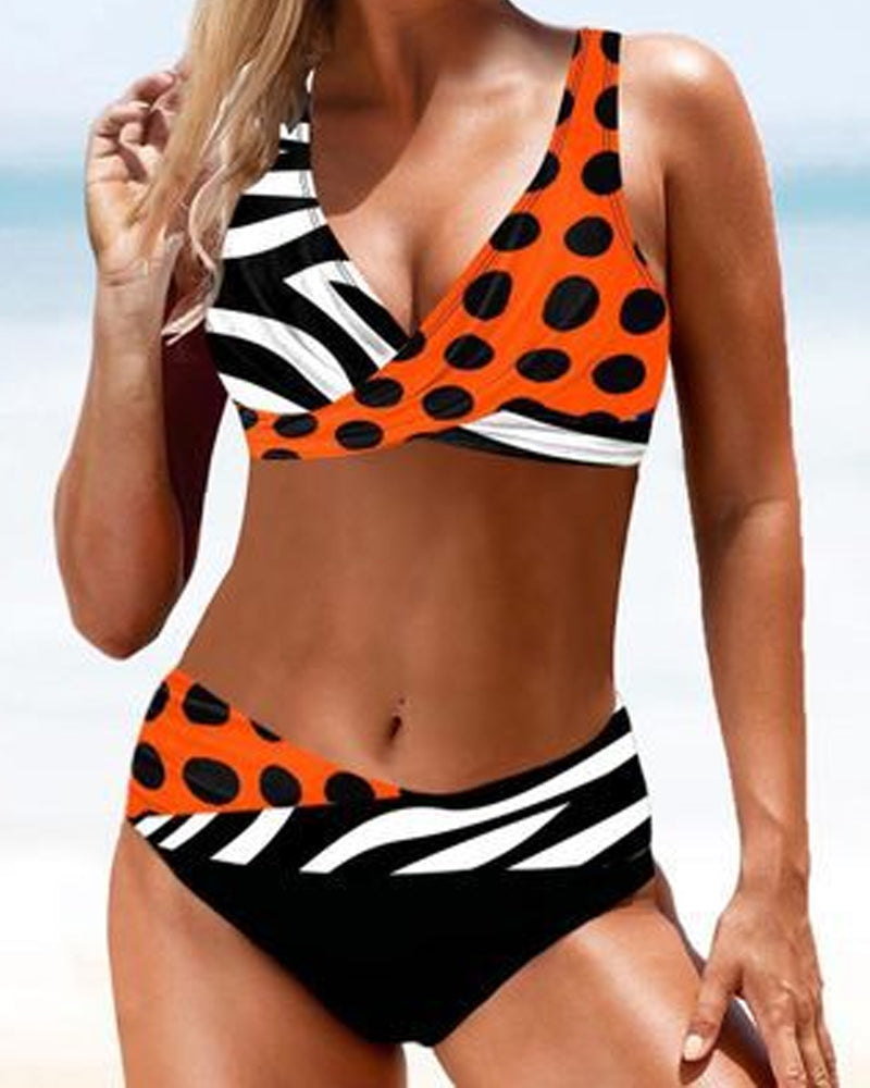 Dam Bikini V-Neck Elastan Trendig Badkläder-6