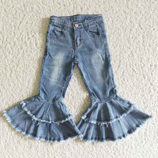 Barn Byxor Avslappnad Denim Hållbar-1