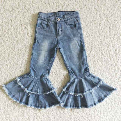 Barn Byxor Avslappnad Denim Hållbar-1