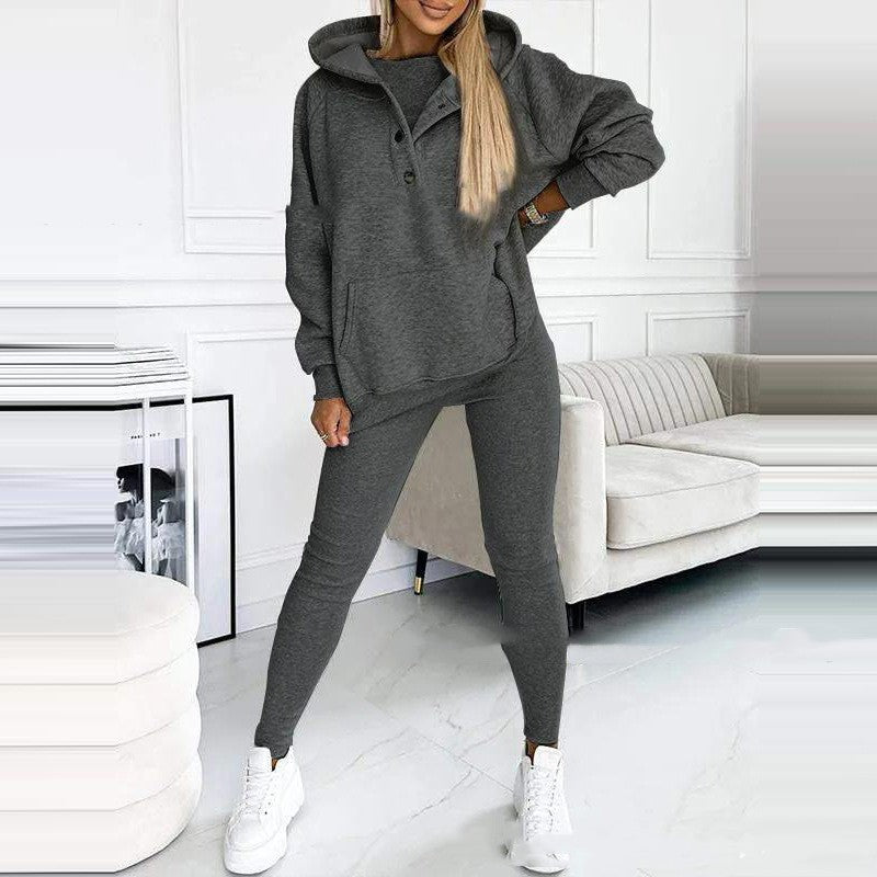 Variant image for Kvinnors 3-delad Sportuppsättning Modern Polyester för Höst och Vinter-13