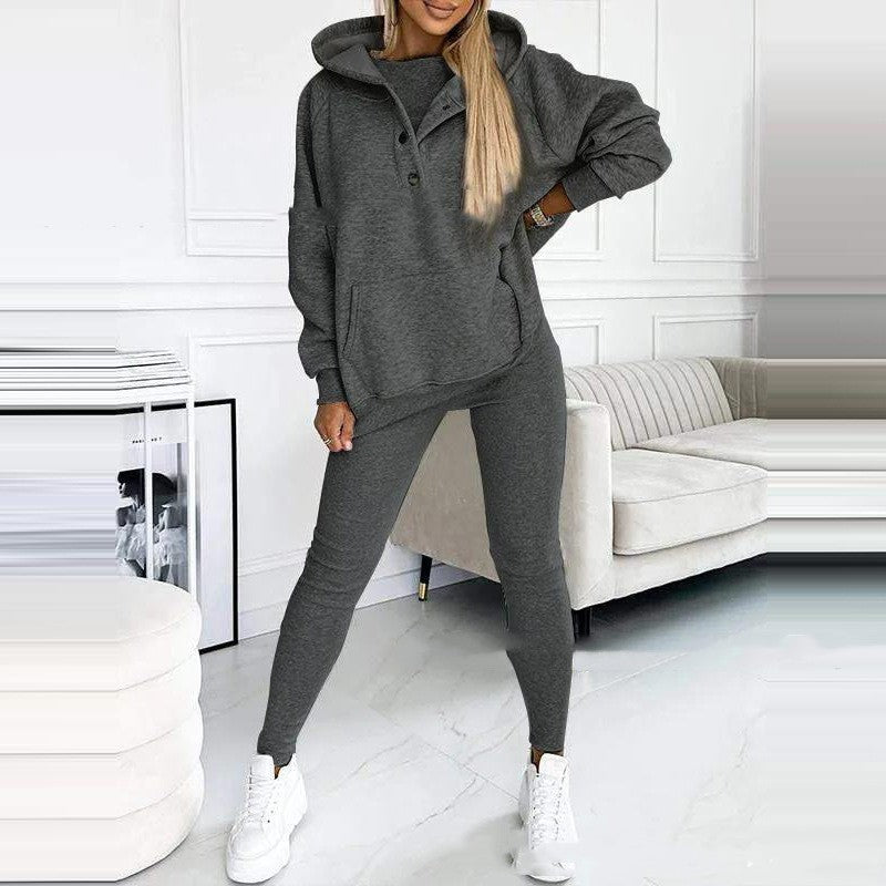 Dam Sportig Uppsättning Oversized Topp 100% Bomull-4