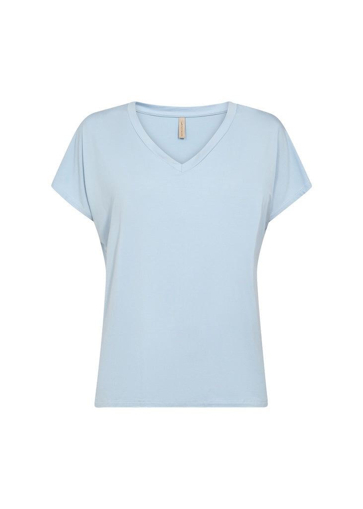 Dam T-shirt V-hals i Lyocellmix - Normal Passform, Korta Ärmar, Mjuk och Bekväm, Flera Färger 5