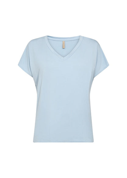 Dam T-shirt V-hals i Lyocellmix - Normal Passform, Korta Ärmar, Mjuk och Bekväm, Flera Färger 5