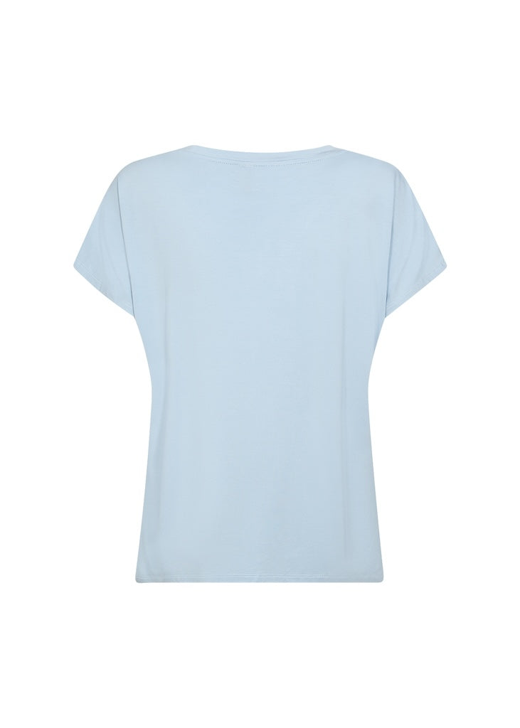 Dam T-shirt V-hals i Lyocellmix - Normal Passform, Korta Ärmar, Mjuk och Bekväm, Flera Färger 6