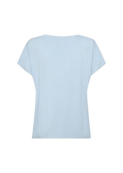 Dam T-shirt V-hals i Lyocellmix - Normal Passform, Korta Ärmar, Mjuk och Bekväm, Flera Färger 6