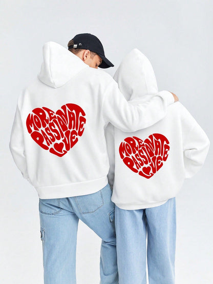 Variant image for Mäns Hoodie Casual Polyester med Hjärtmönster-1