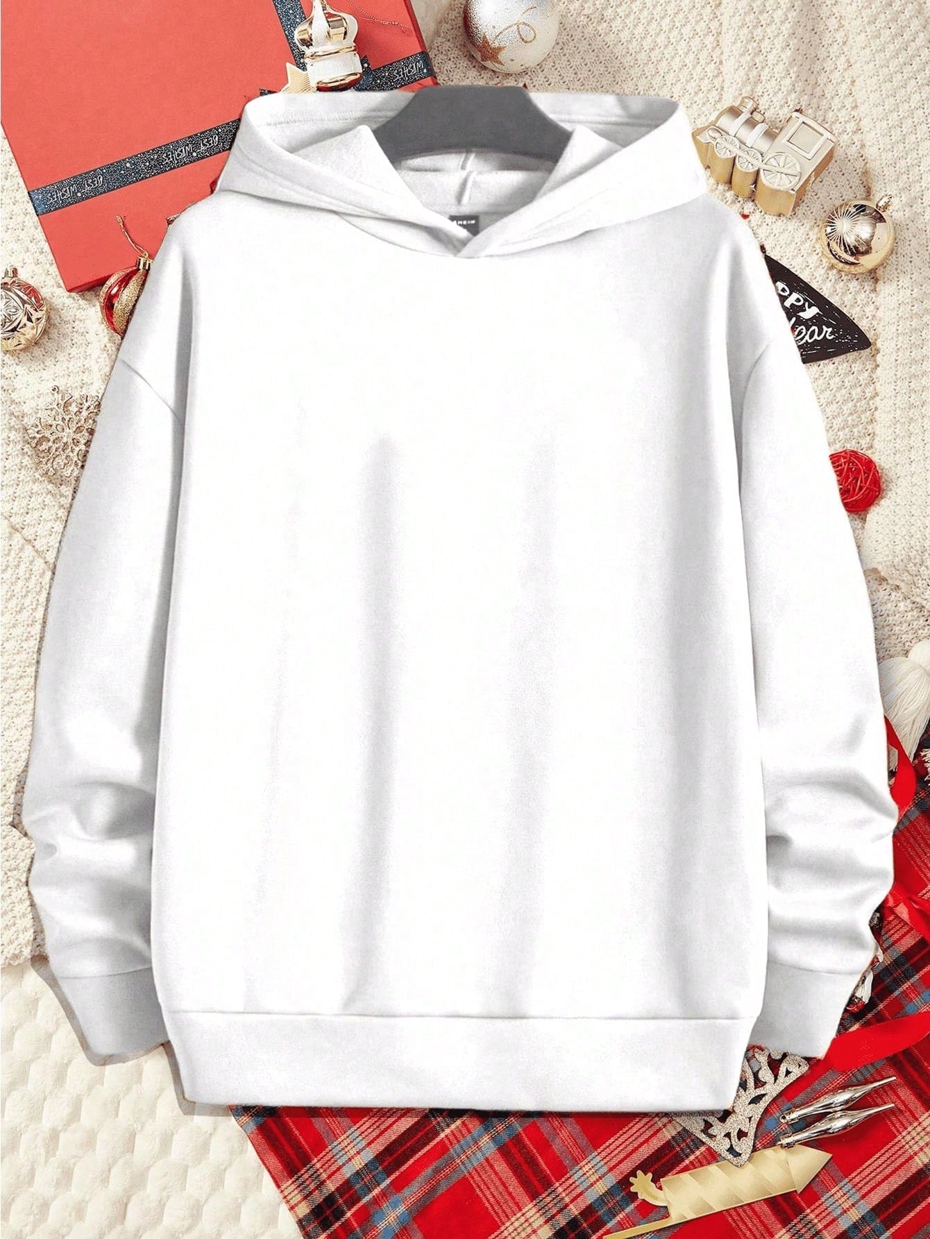 Mäns Hoodie Casual Polyester med Hjärtmönster-4