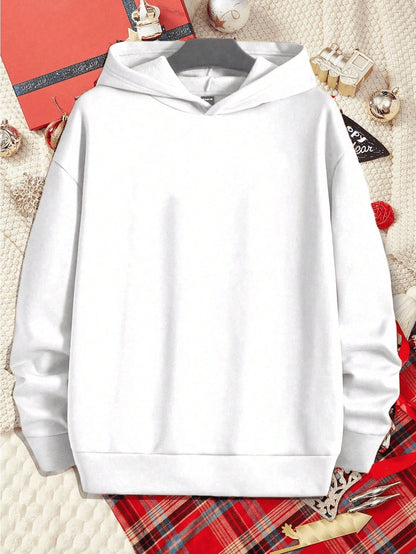 Mäns Hoodie Casual Polyester med Hjärtmönster-4