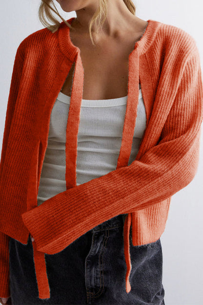 Variant image for Stickad Dam Tröja Rund Halsringning med Slinge Detalj i Ribbstickning-16