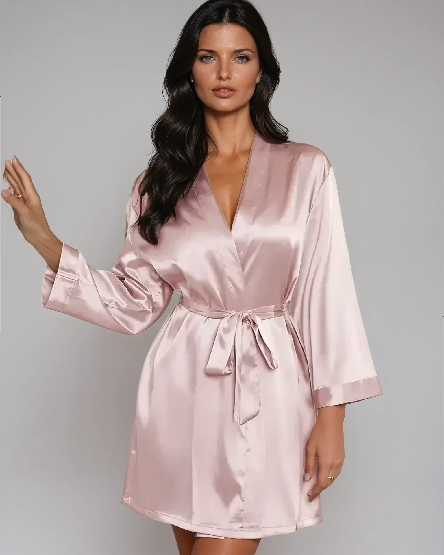 Dam Satinrock Figursmickrande 100% Satin-1