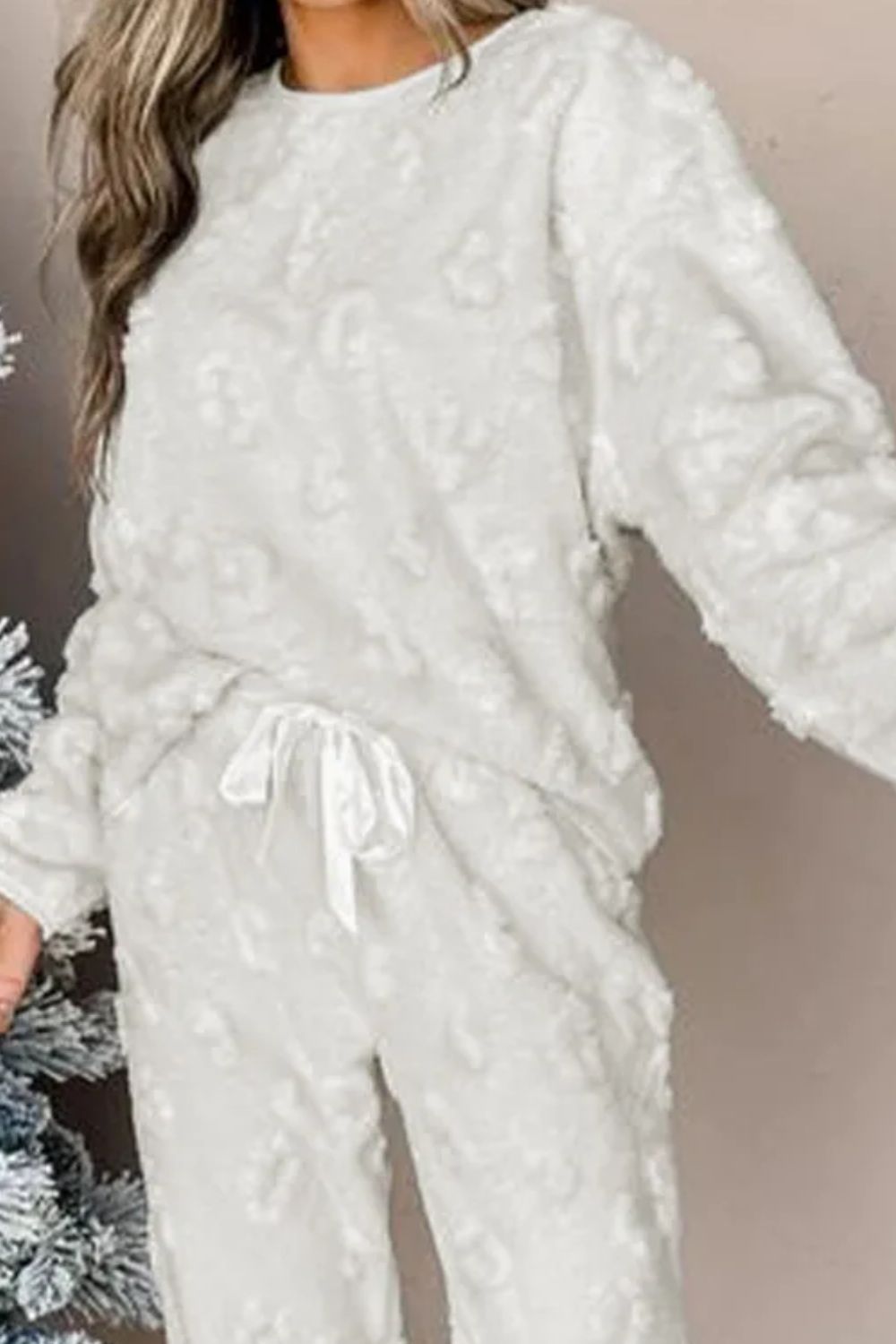 Dam Lounge Set Avslappnad Höststil Mjuk Tygblandning 3