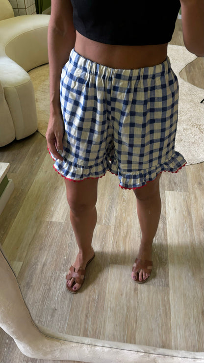 Dam Shorts Fritidsstil Elastisk Viskos och Linne-5